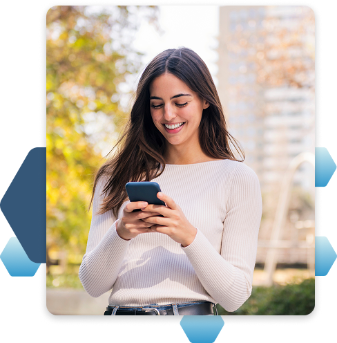 A woman on her phone