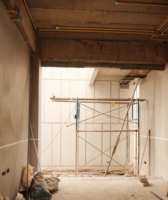 scaffolding on a site