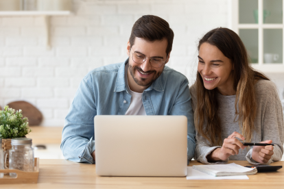 couple looking at laptop